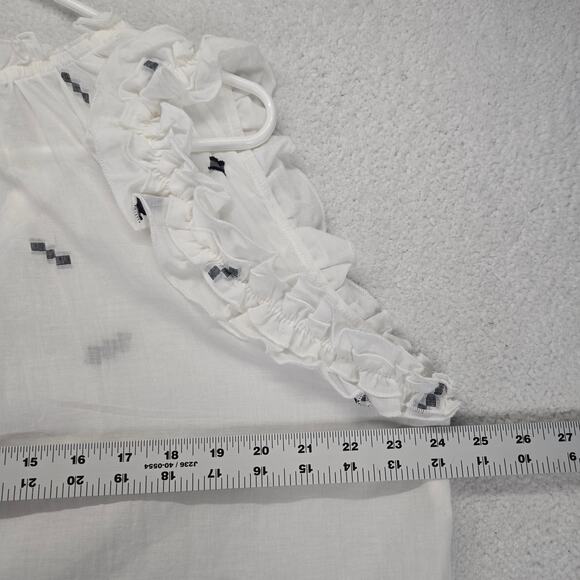 Woven By Synergy Sheer Top Womens XL Sleeveless Ruffle Organic Cotton - Picture 7 of 7